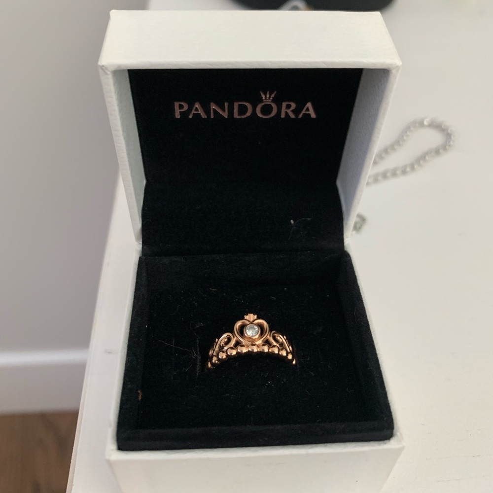 Pandora princess ring in rose gold